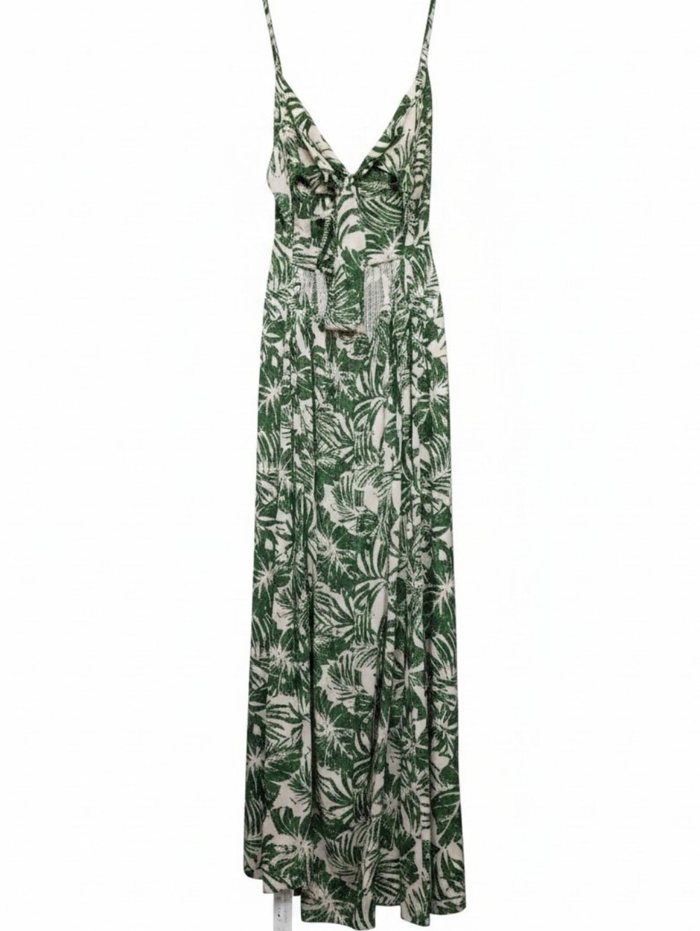 CUPSHE NWT Tropical Palm Leaf V-Neck Maxi Dress Size L - Picture 2 of 7